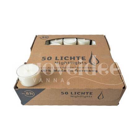 CANDELA TEALIGHT IN PVC ø4x2,5cm BIANCA 50pz