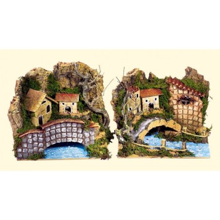PONTE SU FIUME 20x14x17cm 2 ass. 1PZ