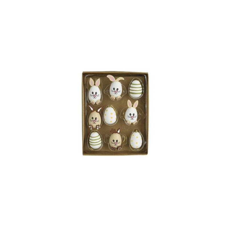 UOVA IN LEGNO 4,5cm DECORATE ASS.TE 9pz