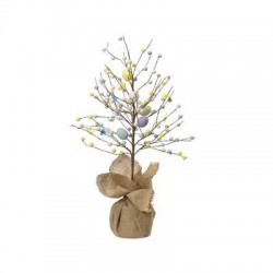 ALBERO CON UOVA PASQUALI E BASE JUTA H.58cm