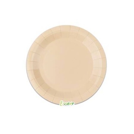 PIATTI DESSERT ECOLOR BIODEGRADABILI 18cm CAPPUCCINO 25pz