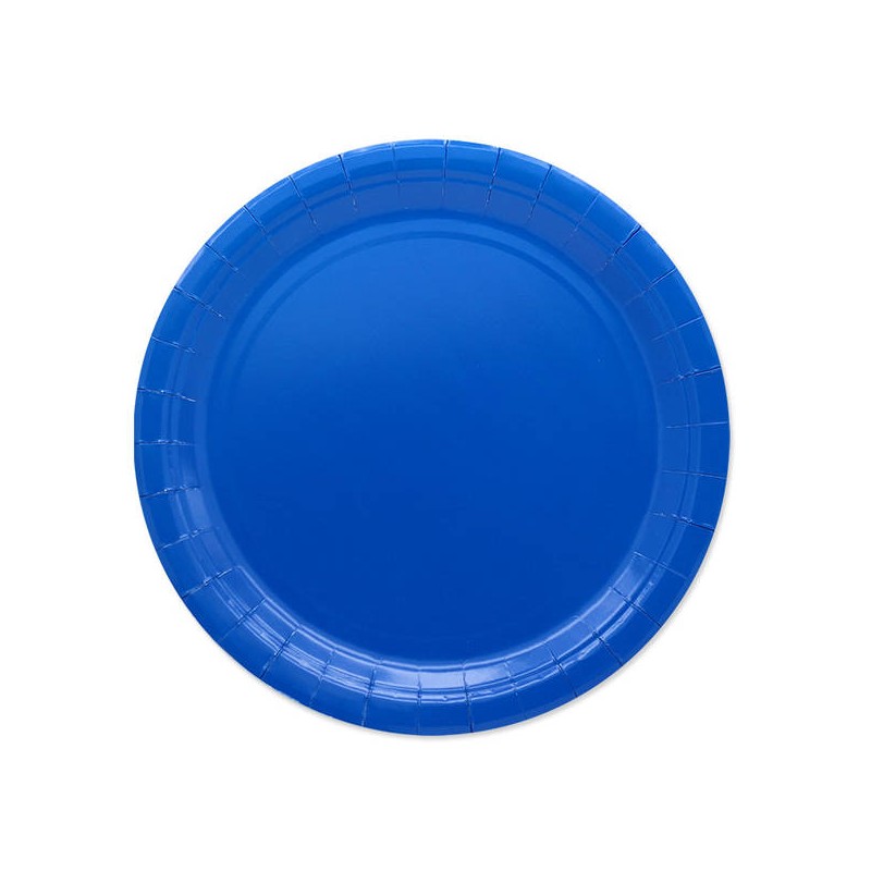 PIATTI PIANI ECOLOR BIODEGRADABILI 24cm BLU 25pz