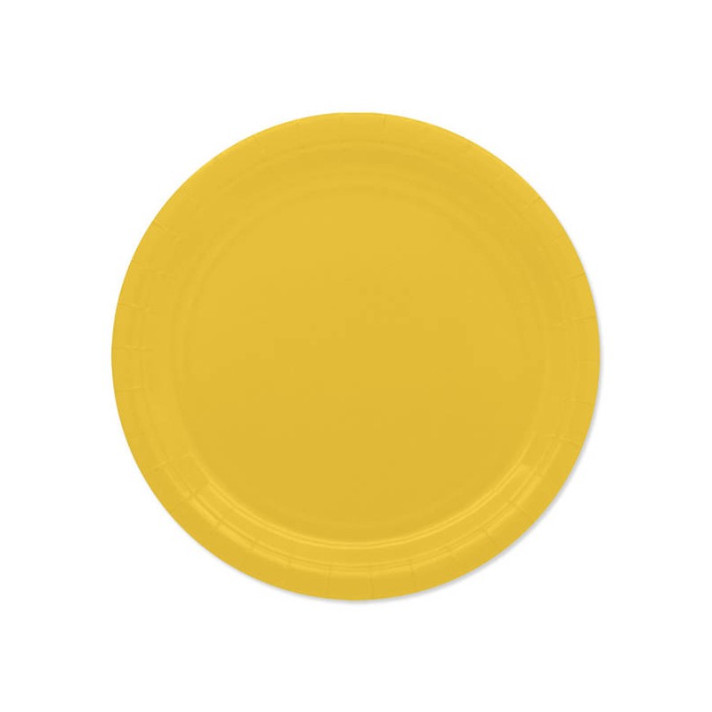 PIATTI PIANI ECOLOR BIODEGRADABILI 24cm GIALLO 25pz