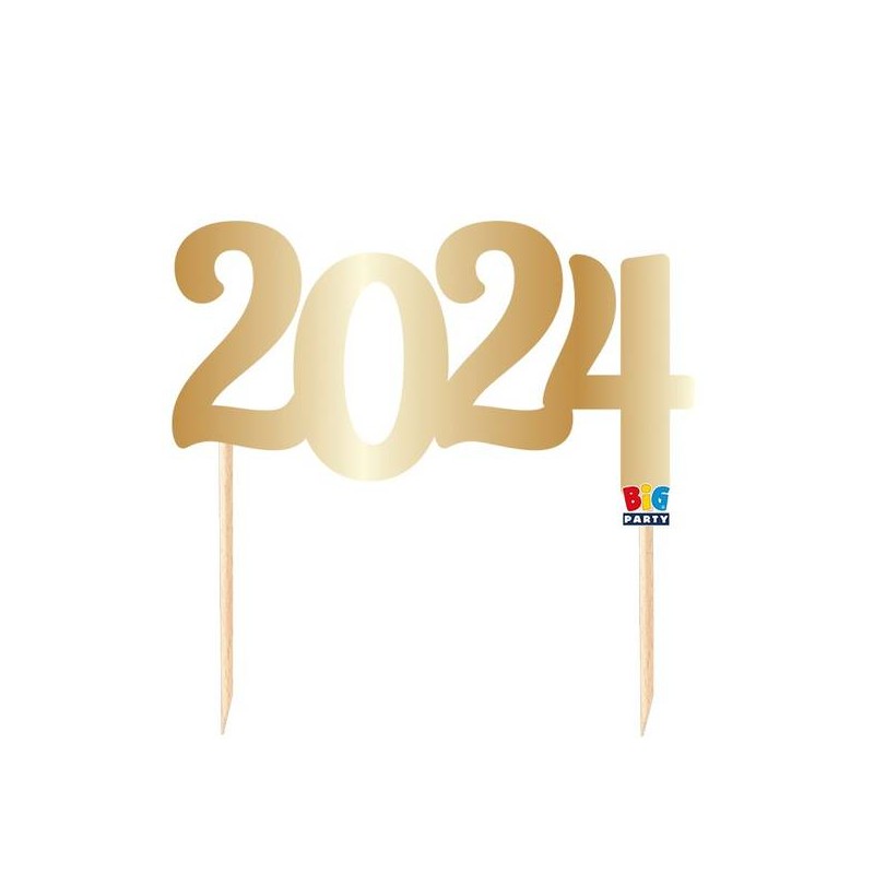 CAKE TOPPER ITALIC 2024 8x14cm ORO