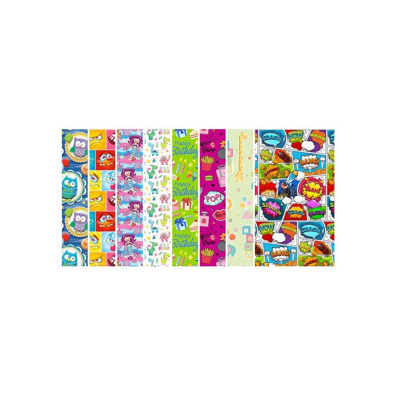 CARTA REGALO ROTOLO 1x3mt BIMBI ASS.TO