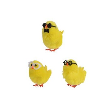 PULCINI IN CINIGLIA CON OCCIHIALI 4cm 3pz