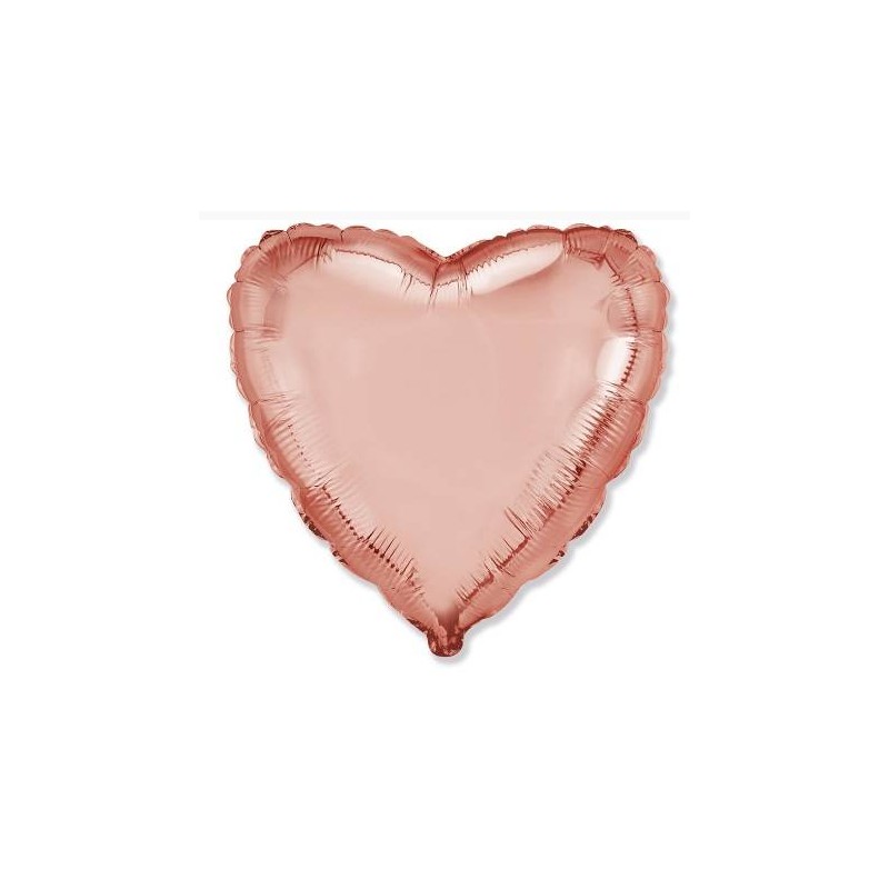 PALLONE MYLAR CUORE ROSA GOLD METAL 18 48cm 1pz RC