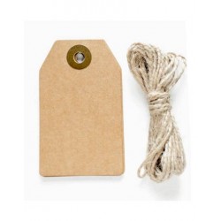 TAG CARTA KRAFT CON CORDINO IN JUTA 4,5x7,5cm 20pz AVANA