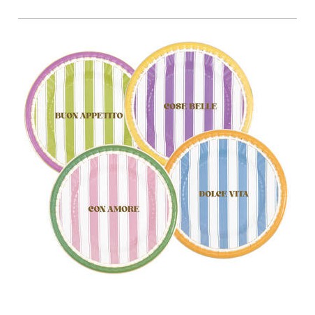 PIATTI PIANI 23cm TRA LE RIGHE ASS.TI 8pz