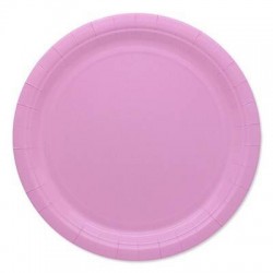 PIATTI PIANI ECOLOR BIODEGRADABILI 24cm ROSA 25pz