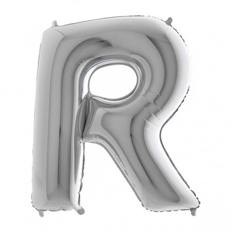 PALLONE MYLAR LETTERA R 40 102cm SILVER