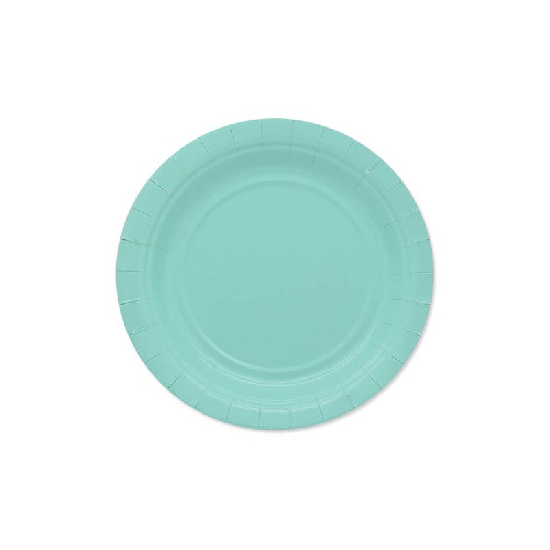 PIATTI DESSERT ECOLOR BIODEGRADABILI 18cm ACQUA MARINA 25pz