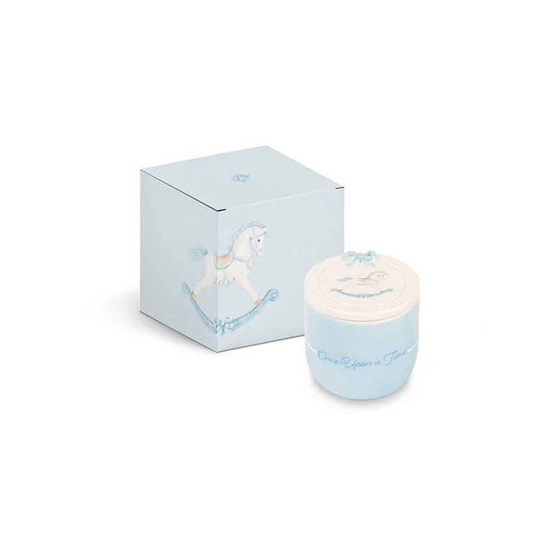 CANDELA CAVALLINO AZZURRA CON SCATOLA ø6xH6cm