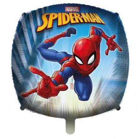 PALLONE MYLAR SPIDERMAN QUADRATO 18 43cm C/FILO E PESETTO