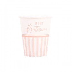 BICCHIERI 250cc IL MIO BATTESIMO ROSA 8pz