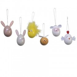 UOVA DECORATE DA APPENDERE 6pz ASS.TI