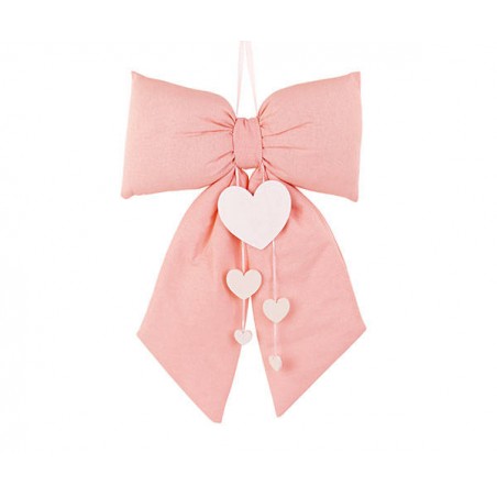 FIOCCO ROSA IMBOTTITO C/CUORI  30x50cm