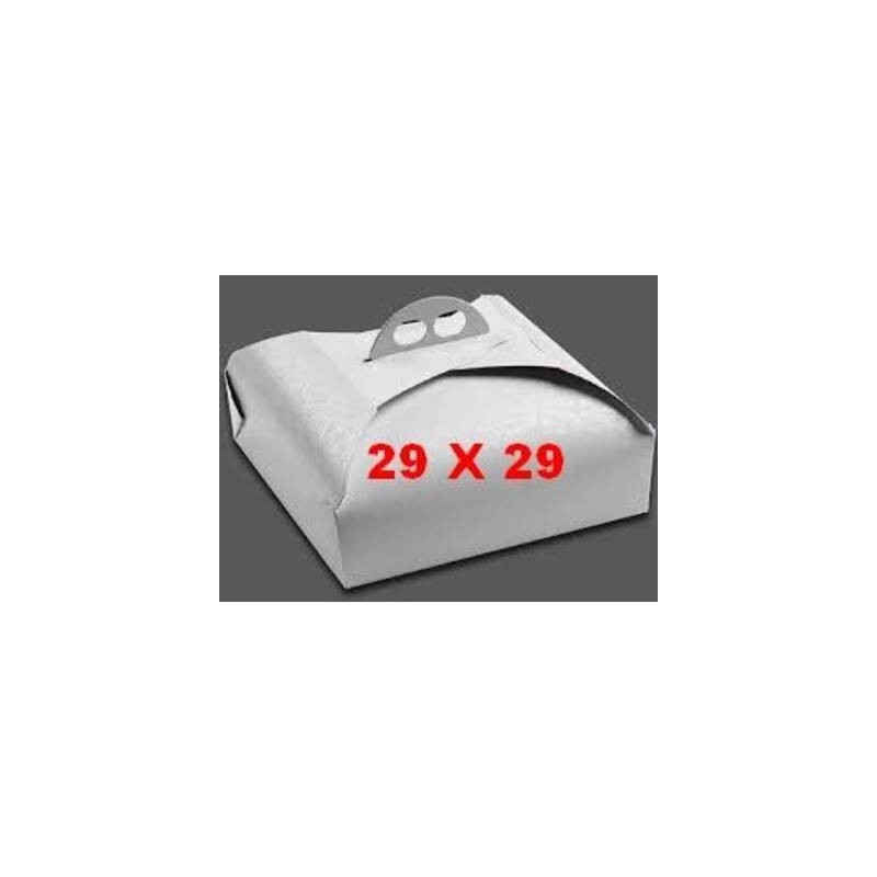 SCATOLA PORTA TORTA QUADRATA MIS.29x29x7 BIANCO RAMAGE