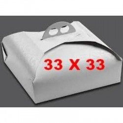 SCATOLA PORTA TORTA QUADRATA MIS.33x33x7 BIANCO RAMAGE
