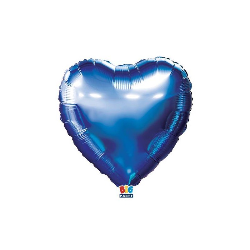 PALLONE MYLAR CUORE 18 45cm BLU METAL