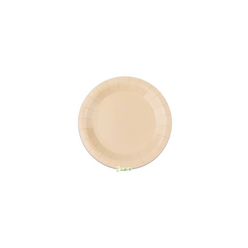PIATTI PIANI ECOLOR BIODEGRADABILI 24cm CAPPUCCINO 25pz
