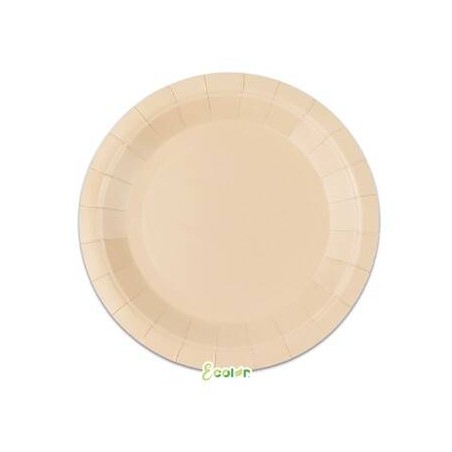 PIATTI PIANI ECOLOR BIODEGRADABILI 24cm CAPPUCCINO 25pz