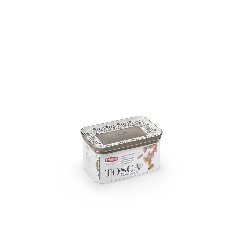 BARATTOLO ERMETICO TOSCA 0,7lt 10x15,5x8cm BIANCO/TORTORA