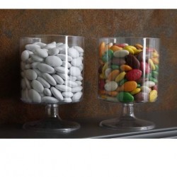 COPPA PLASTICA CILINDRO CON GAMBO TRASPARENTE Ø12,5Xh12cm