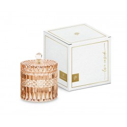 POTICHE VETRO AMBRA C/SCATOLA Ø11x13cm