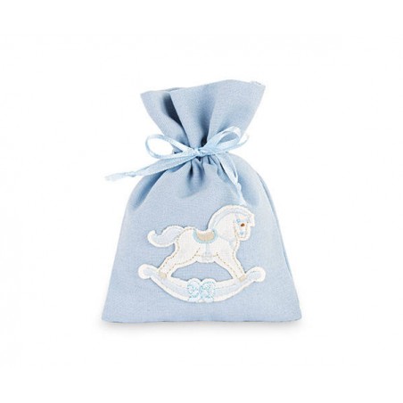 SACCHETTO CAVALLINO AZZURRO 10x14cm 12pz