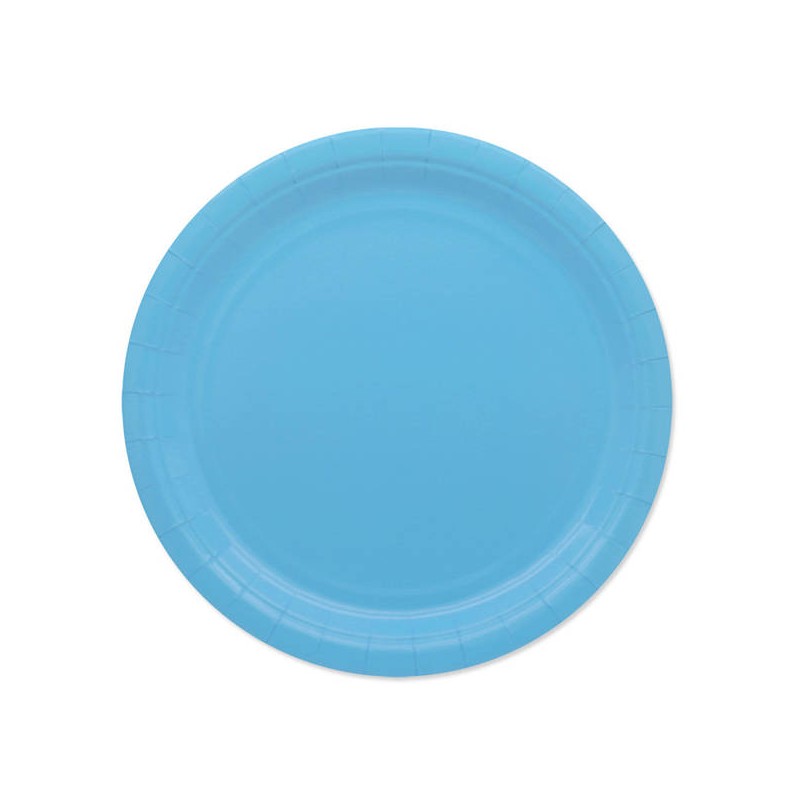PIATTI PIANI ECOLOR BIODEGRADABILI 24cm CELESTE 25pz