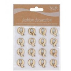 LETTERE 'Q' IN LEGNO 10x10cm 16pz