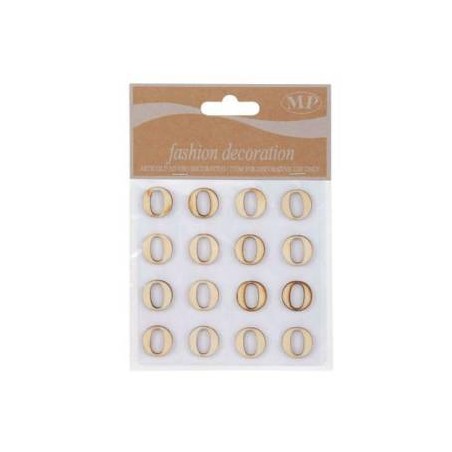 LETTERE 'O IN LEGNO 10x10cm 16pz