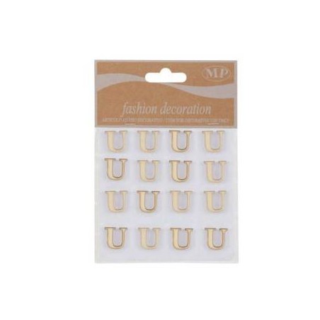 LETTERE 'U' IN LEGNO 10x10cm 16pz