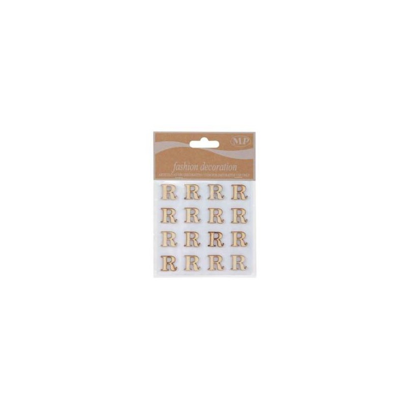 LETTERE 'R' IN LEGNO 10x10cm 16pz