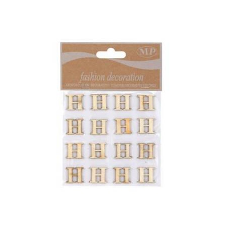LETTERE 'H' IN LEGNO 10x10cm 16pz