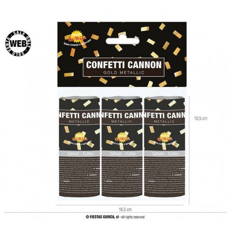 SPARA CORIANDOLI 10,5cm 3pz ORO