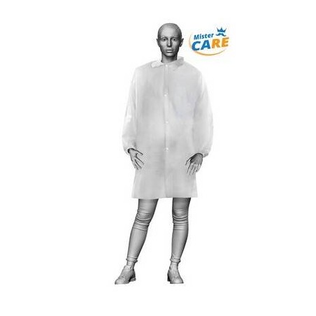 Mr.Care - CAMICE LAB in PP 30gr/m² SNAPS col.BIANCO TG.XL 1pz