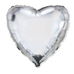 PALLONE MYLAR CUORE ARGENTO METAL 32 80cm 1pz RC