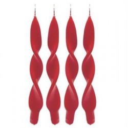 CANDELA STELO TORCIGLIONE ROSSO H.27cm ø2,2mm 4pz