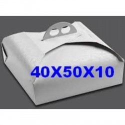 SCATOLA PORTA TORTA RETTANGOLARE 40x50x10 BIANCO RAMAGE
