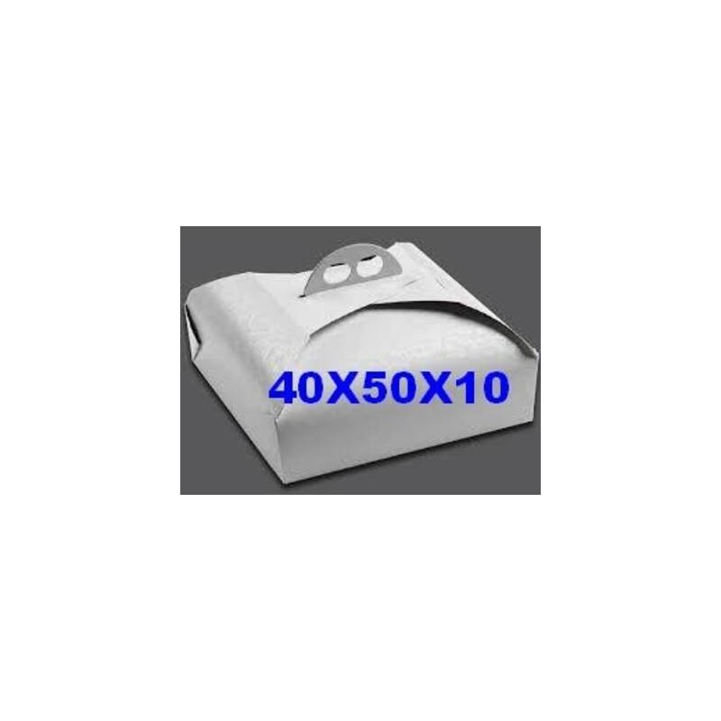 SCATOLA PORTA TORTA RETTANGOLARE 40x50x10 BIANCO RAMAGE