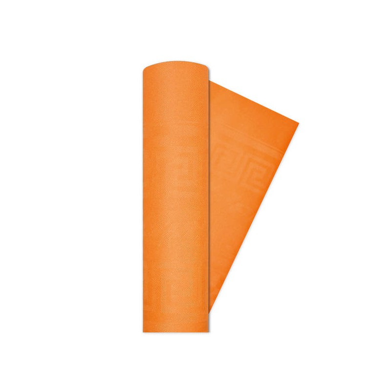 TOVAGLIA ROTOLO 1,20x5mt DAMASCATA ARANCIO BIG PARTY