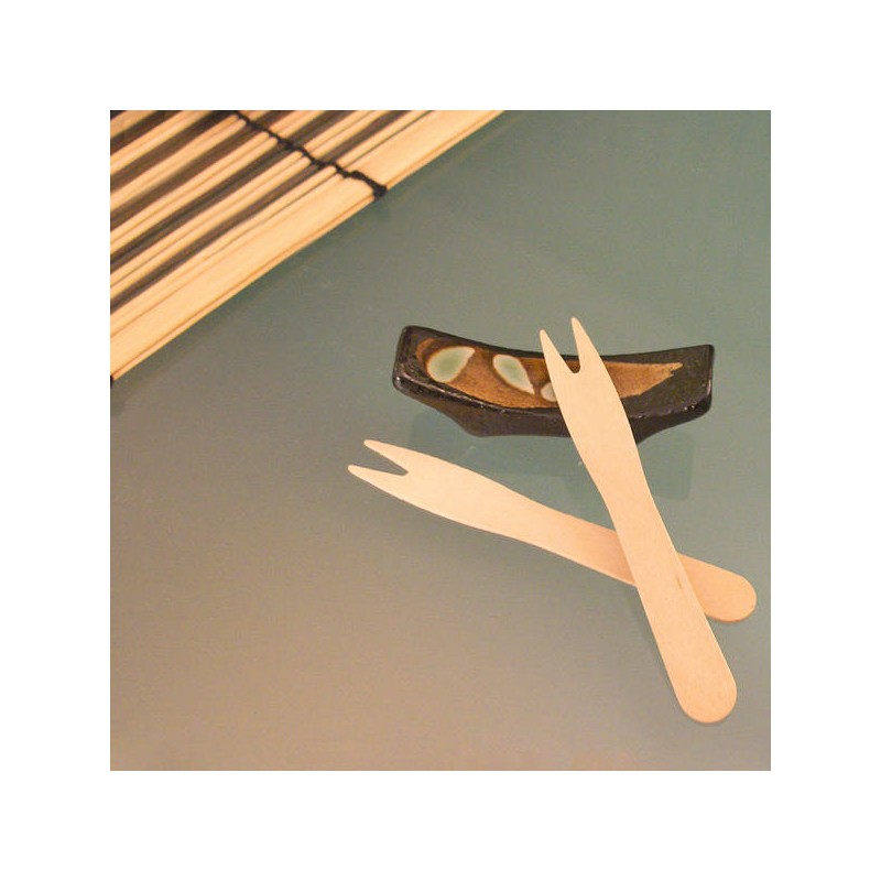 FORCHETTINE IN LEGNO 2 PUNTE 9cm 1000pz