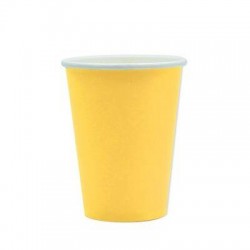 BICCHIERI 200cc ECOLOR BIODEGRADABILI GIALLO 25pz