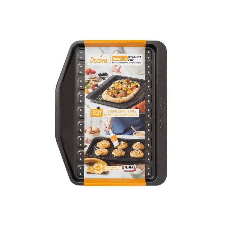 PIASTRA CRISP&FRY ANTIADERENTE 41x31,5x2,5h cm BAKE&COOK