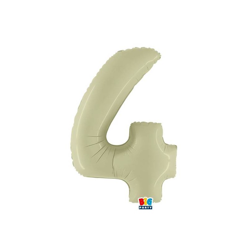 PALLONE NUMERO 4 MYLAR 102cm 40 VERDE OLIVA