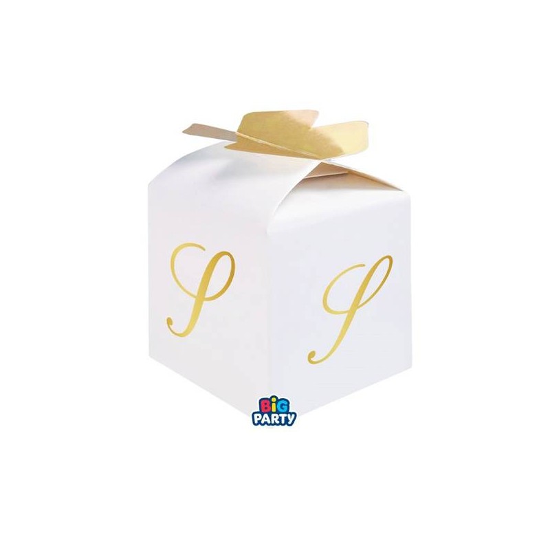 SCATOLINA CUBETTO PORTACONFETTI 5x7x5cm LETTERA S 10pz