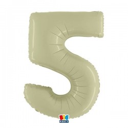 PALLONE NUMERO 5 MYLAR 102cm 40 VERDE OLIVA