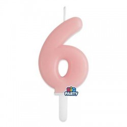 CANDELINA NUMERO 6 TINY PLUMP ROSA BABY 7cm